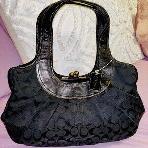 Coach Y2K Signature “C” Jacquard Ergo Kiss Lock Shoulder Bag